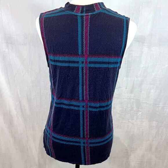 Apt 9 mock neck jersey plaid top size large - Picture 6 of 6